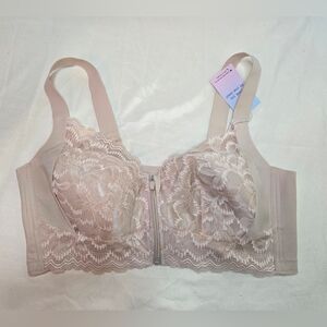 Ziplacy NWT Ultra Soft Front Zip Wireless Lifting Bra Women's Sports Bra Size 4X